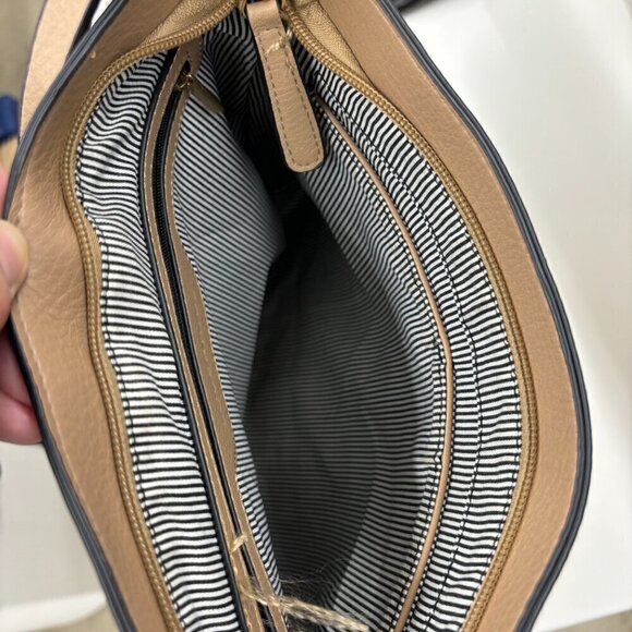 Louenhide Crossbody Bag Vegan Leather Three Pocket Zip Closure Snap Closure - Picture 8 of 12